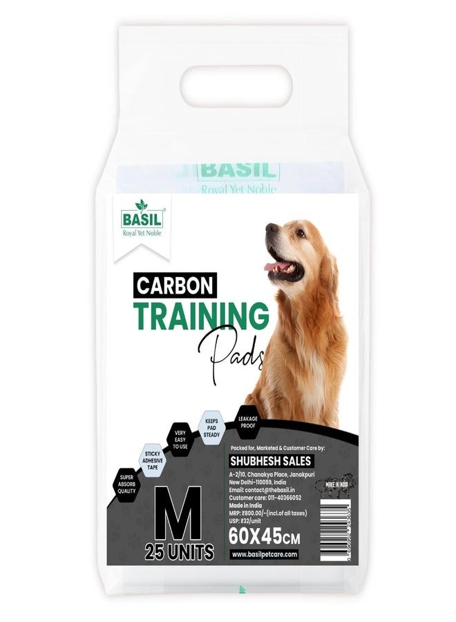 Basil 25 Absorbent Training Pee Pads with Activated Carbon & Leak Proof (Size - 45x60 Cms) for All Pets Dogs, Puppy, Peeing Toilet Trainer Mats, Potty Pads - Image 1